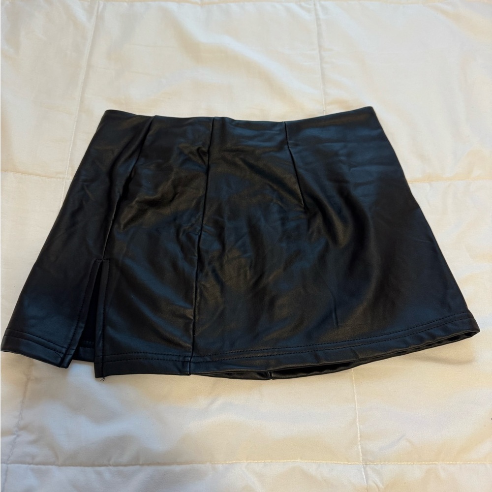 Black Leather Mini Skirt